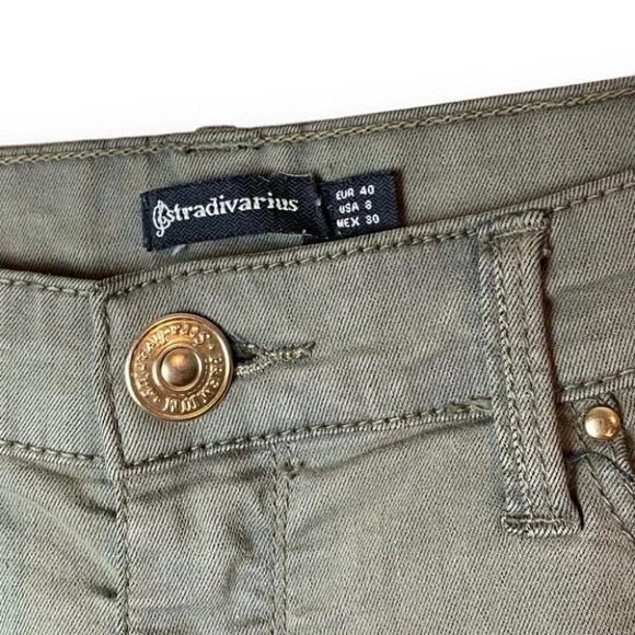 Stradivarius Premium Olive Green Skinny Jeans - Picture 6 of 9